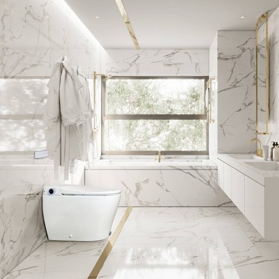 BidetMate 6000 Series White Elongated Smart Toilet with Remote