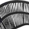 Outdoor Wicker Papasan Style Dining Chair, Teak Finished Leg and Dark Gray Faux Rattan, Gray Cushion, Set of 2 - 2 of 3