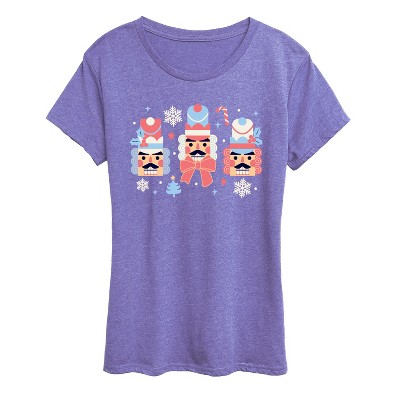 Women's - Instant Message - Winter Nutcracker Heads Short Sleeve Graphic T-Shirt