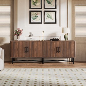 66" Modern TV Stand with 4 Doors,Adjustable Shelves & Cable Management,Media Console Storage Cabinet for Living Room-Baofuwish - 1 of 4