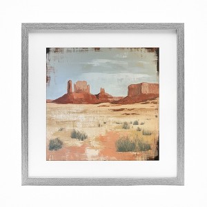 Stupell Industries Desert Postcard Mesa Framed Print Under Glass - 1 of 4