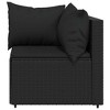 vidaXL Patio Corner Sofas with Cushions 2 pcs Black Poly Rattan - 4 of 4