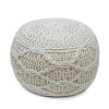 Morven Handmade Boho Fabric Pouf Cream - Christopher Knight Home: Artisan Knit, Cozy Footrest - 2 of 4