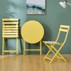 VYNXARIA 3 Piece Patio Bistro Set of Foldable Round Table and Chairs, Yellow - 3 of 4