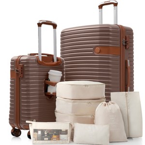 ModernLuxe Hardshell Luggage Set with TSA Lock, 360°Spinner Wheels, Packing Cubes&Cup Holder, Lightweight Travel Suitcase, Carry-On&Check-In, 20"+28" - 1 of 4