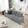 VASIP 83.86"Corduroy Fabric sofa,Modern Compressed Couch,3-Seater Sofa, Furniture for Living Room,Bedroom,office ,Gray - 2 of 4