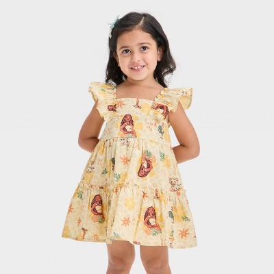 Toddler Girls' Disney Moana Swiss Dot Dress - Yellow