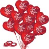4E's Novelty 30 Pcs Heart Shaped Balloons 18" - Bulk Red Heart Balloons for Valentine's Day Balloons - 4 of 4