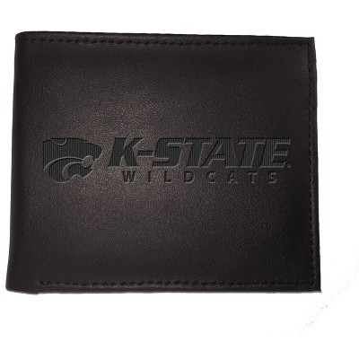 Evergreen NCAA Kansas State Wildcats Black Leather Bifold Wallet Officially Licensed with Gift Box