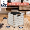 Ornavo Home 2 Pack Paper Wicker Storage Shelf Basket Cube Bin with Handles - 2 of 4