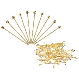Unique Bargains Brass DIY Craft Jewelry Making Round Ball Head Pins 200 Pcs - 1 of 4