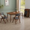 Akoasm 2 Pieces Upholstered Foldable Walnut Kitchen Dinning Chairs-Dark Grey+Walnut - 3 of 4
