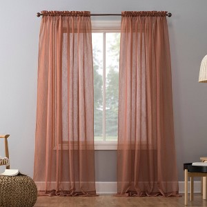 Erica Crushed Sheer Voile Rod Pocket Curtain Panel - No. 918 - 1 of 4