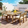 5-Piece Outdoor Dining Set,  Dining Chairs, Rope Woven Dining Chair with HDPE Backrest, Acacia Wood Frame and Foam Cushions–Cuddlewood - 2 of 4