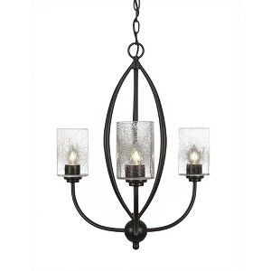 Toltec Lighting Marquise 3 - Light Chandelier in  Dark Granite with 4" Clear Bubble Shade - 1 of 1