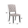 Bernard Beige Linen & Weathered Gray Oak Finish Side Chair (Set of 2) - 2 of 4