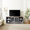 70" Modern Farmhouse TV Media Stand for TVs up to 80", Large Home Entertainment Console with Open Shelves and Glass Door Cabinets - 2 of 4