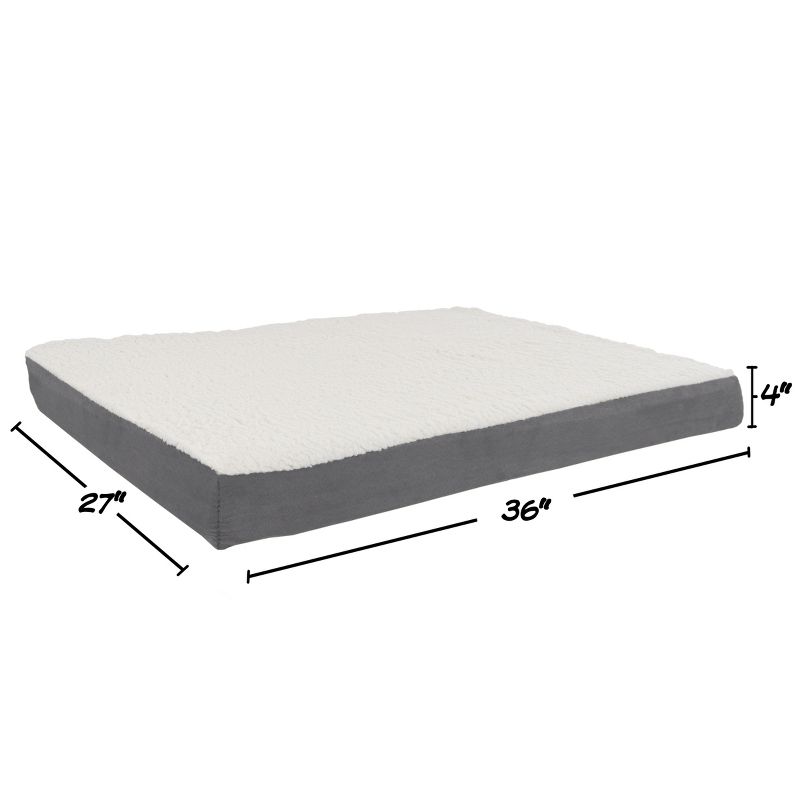 Pet Adobe Memory Foam and Dog Bed - 36" x 27" x 4", Gray, 3 of 5