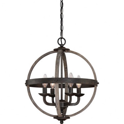 Quoizel Lighting Fusion 4 - Light Chandelier in  Rustic Black