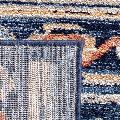 Charleston Heirloom Navy Ivory 5'3" x 7'6" Synthetic Area Rug