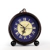 Aoibox Vintage Analog Alarm Clock, Silent Non-Ticking Quartz Desk Clock with Roman Numerals,Table Clock for Bedroom, Living Room,Office,or Gift (Blue) - 2 of 4
