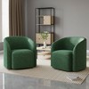 Green Swivel Barrel Accent Chair, Upholstered 360° Rotating Armchair for Living Room, Bedroom, Office, or Waiting Area – No Assembly Needed - 4 of 4