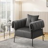 Upholstered Comfy Reading Chair, Modern Velvet Accent Chair with Soft Cushion, Ergonomic Metal Frame Lounge Chair for Living Room - 2 of 4