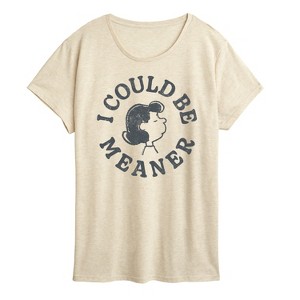 Women's - Peanuts - I Could Be Meaner Lucy Short Sleeve Graphic T-Shirt - 1 of 4