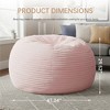 Hooseng 3.5 FT Bean Bag Chairs for Adults, Large Corduroy Bean Bag with Removable Cover, Memory Foam Filler Floor Couch for Living Room Bedroom - 2 of 4