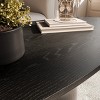 Modern Solid Wood Oval Coffee Table, Compact Black Center Table for Living Rooms, Apartments or Small Spaces – The Pop Home - 3 of 4