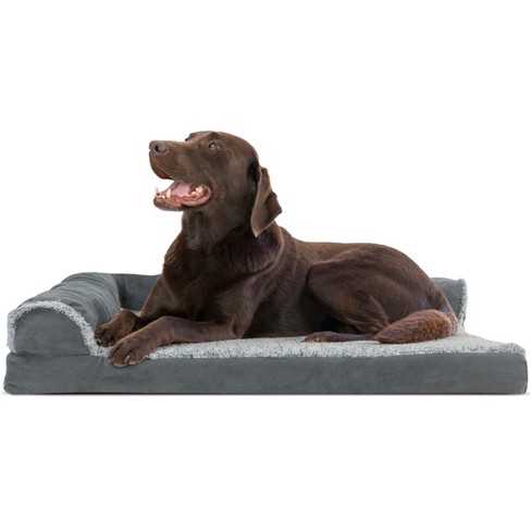 Furhaven Pet Dog Bed Orthopedic Chaise Lounge Sofa-Style Living Room Corner Couch Pet Bed w/ Removable Cover for Dogs & Cats Available in Multiple Colors & Styles 