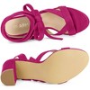 Allegra K Women's Open Toe Front Crisscross Chunky Heel Lace Ups Sandals - 4 of 4
