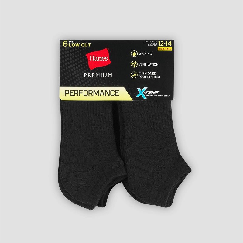 Men's Big & Tall Hanes Premium Performance Cushioned Low Cut Socks 6pk, 5 of 7
