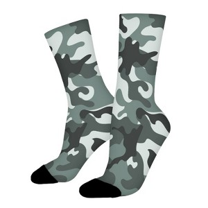 Camouflage Army Attire Women Printed Crew Socks Funny Funky Socks Soft Polyester Novelty Gifts for Artists Men - 1 of 1