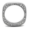 Slickblue Women's Silver Square Eternity Band Ring, Stainless Steel, Clear Synthetic Crystals,Polished Finish,Sizes 5–10 - 3 of 4