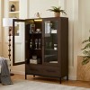 Display Storage Cabinet with Tempered Glass Door,Kitchen Cabinet,Storage Cabinets,Modern Storage Cabinet for Living Room-Maison Boucle - 2 of 4