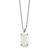 Chisel Stainless Steel Brushed and Polished Black Cubic Zirconia Dog Tag on a 20" Box Chain Necklace - 3 of 4