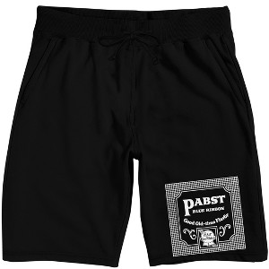 Pabst Blue Ribbon Good Old-Time Flavor Men's Black Sleep Pajama Shorts - 1 of 3