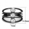 Slickblue Gray Pearl Stackable Ring, IP Black Ion Plated Stainless Steel, Women’s Fashion Jewelry, Sizes 5-10 - 2 of 4