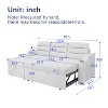 NicBex Couches for Living Room 83.8" Convertible Sleeper Combo Sofa Bed Upholstered Pullout Sofa with Storage Recliner and Cup Holder - 2 of 4
