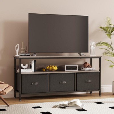 TV Stand Dresser for Bedroom with 3 Fabric Drawer Entertainment Center for 55 Inch Television