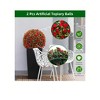 Artificial Topiary Balls - Set of 2 Red Rose Decor with Hanging Chains and Zip Tiles - Indoor/Outdoor Use - 2 of 4