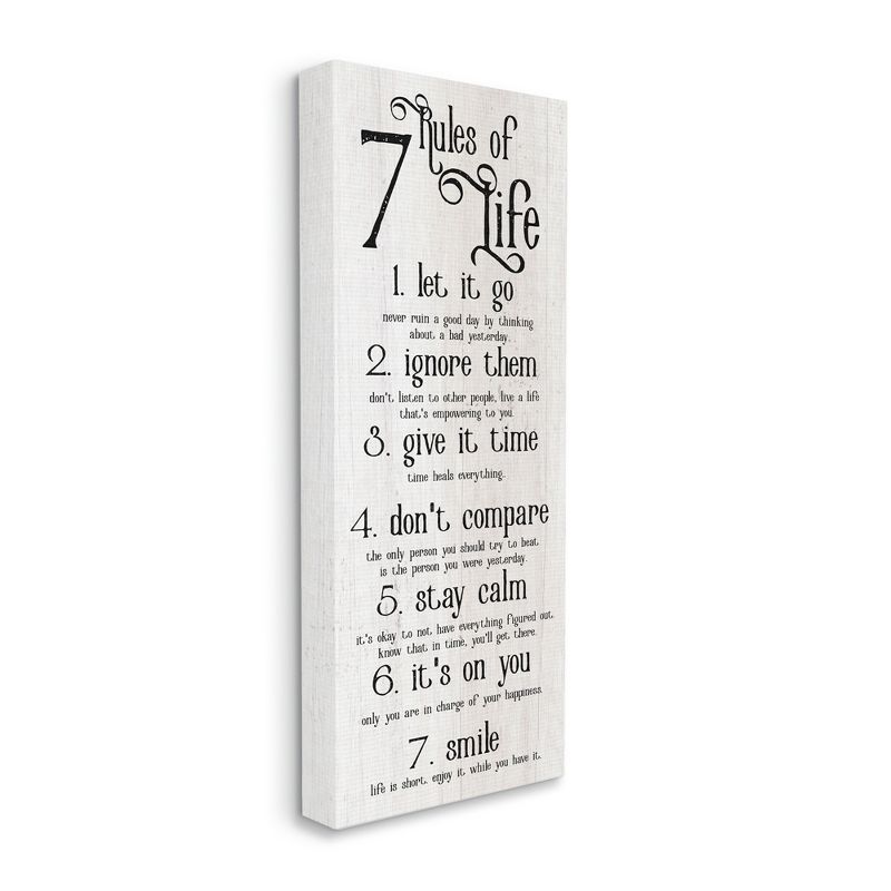 Stupell Industries Rules Of Life Motivating List Gallery Wrapped Canvas Wall Art, 4 of 5