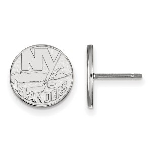 Black Bow Jewelry 14k White Gold New York Islanders NHL Stud Earrings - 1 of 3