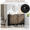 Large 6-Tier Shoe Cabinet with 2 Doors & Hooks - Black Entryway, Hallway or Living Room Shoe Organizer - 3 of 4