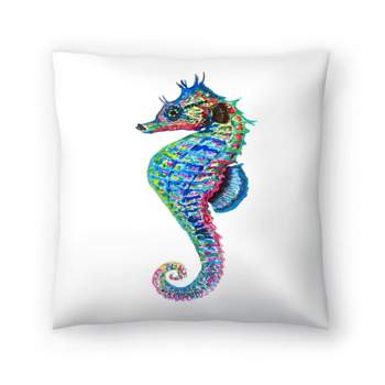 Americanflat Animal Colorful Seahorse Facing Left By Tj Heiser Throw Pillow