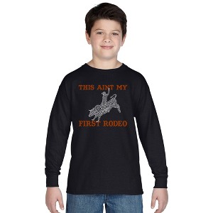 LA Pop Art Boy's Word Art Long Sleeve - This Aint My First Rodeo - 1 of 4