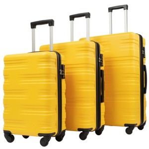3-Piece Matching Hardshell Luggage Set,Checked Suitcases Expandable Lightweight Spinner Suitcases with TSA Lock (20"/24"/28")-Cuddlewood - 1 of 4