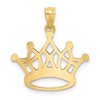 Black Bow Jewelry 14k Yellow Gold and White Rhodium Crown Pendant, 20mm (3/4 inch) - 3 of 4