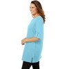 Woman Within Plus Size Perfect Roll-Tab-Sleeve Notch-Neck Tunic - 4 of 4